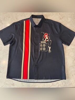 Men’s Hardaddy Vintage-Inspired Pinup Girl Button-Down Shirt